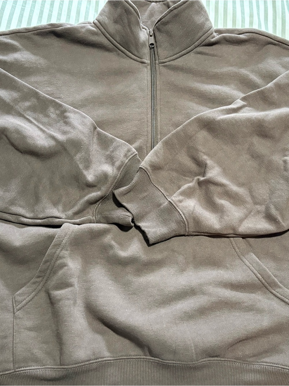 Ardene Brown Half-Zip Pullover Sweatshirt